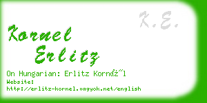 kornel erlitz business card